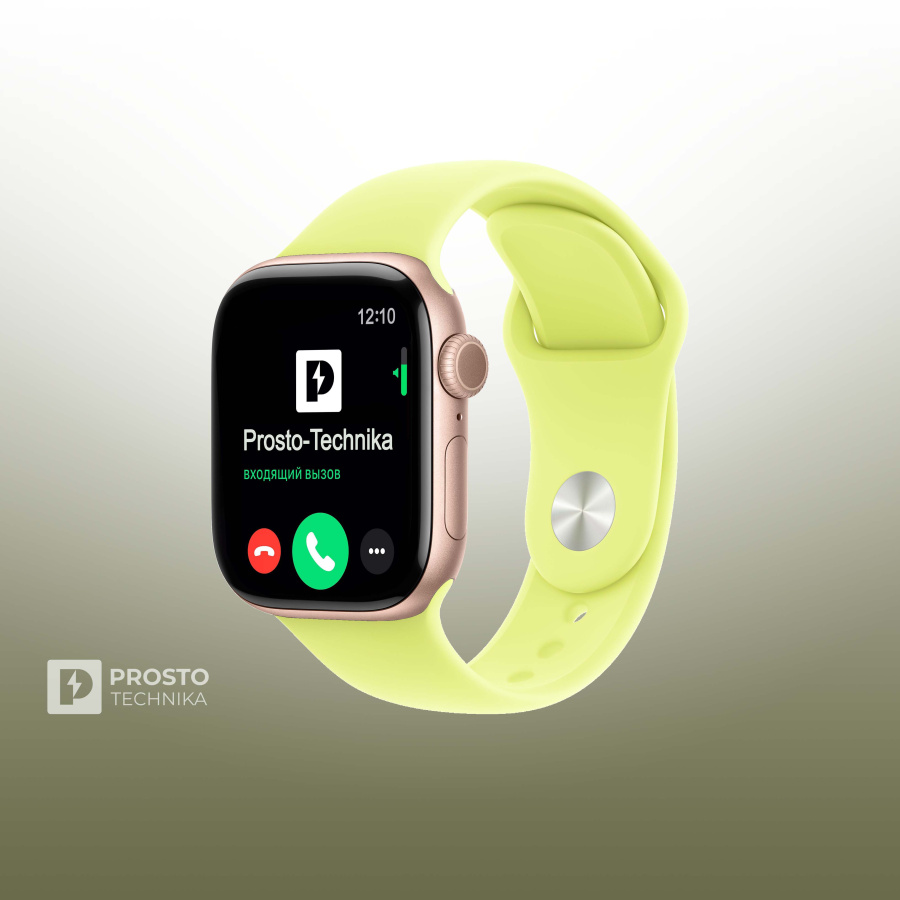 Apple Watch S11 46mm Rose Gold Sport Band Neon Yellow M/L